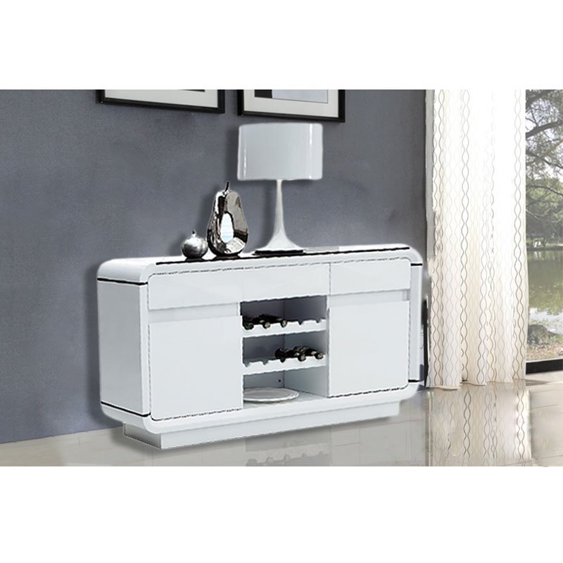 Design High Gloss White Sideboard Buffet with 2 Door,3 Drawer
